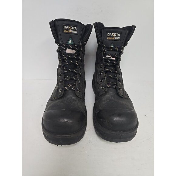 Dakota Men\'s 8\'\' 877 Steel Toe Steel Plate Safety Work Boots Black Size 12M main image 7